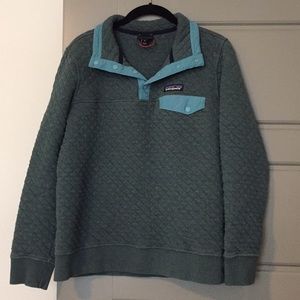 Green Patagonia 1/4 Button Up Pullover